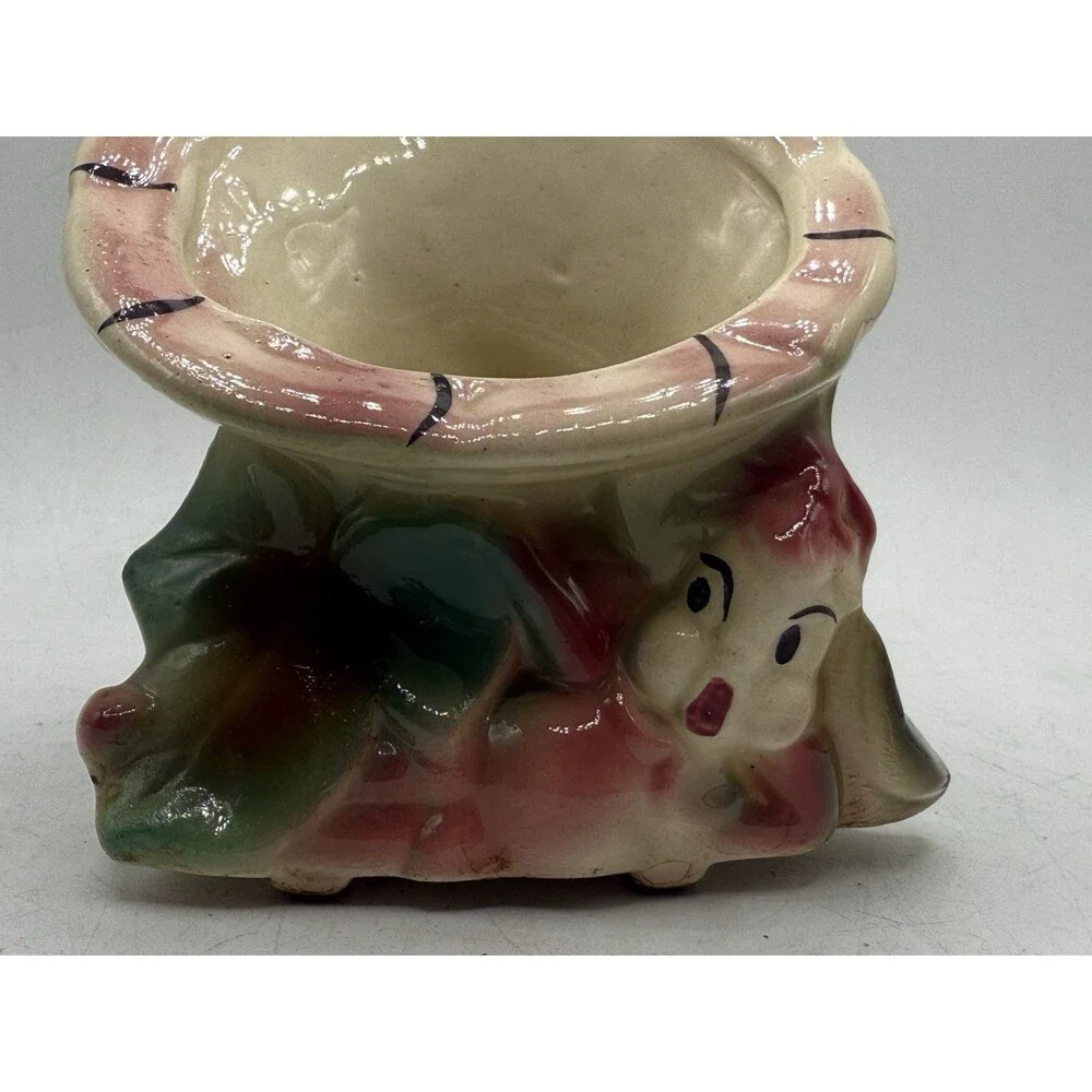 Vintage Mid Century Flower Fairy Planter : Pixie Succulent Planter